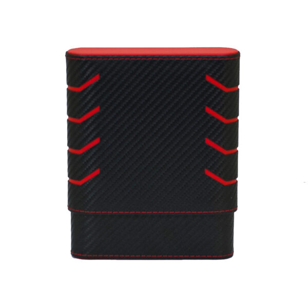 Visol Black and Red Carbon Fiber Pattern 6 Finger Cigar Case VCASE746